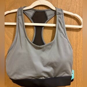 NWT LuLaRoe Rise Invincible Sports Bra Racerback Mesh Gray Black Medium 38